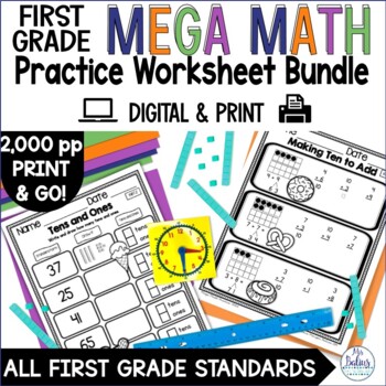 Preview of Back to School Math Practice 1st Grade All Standards Activities