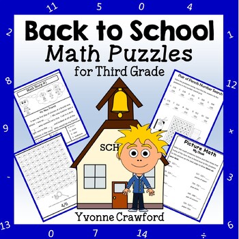 Preview of Back to School Math Puzzles | 3rd Grade | Math Skills Review | Math Enrichment
