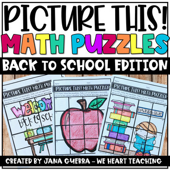 Preview of Back to School Math Puzzles Addition Subtraction Centers Activities
