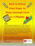 Back to School Math Puzzles - Point Slope to Slope Intercept Form