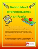 Back to School Math Puzzles - Solving Inequalities