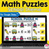 Back to School Math Puzzles and Logic Number Puzzles for G