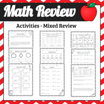 Preview of State Test Prep Math Review Activities