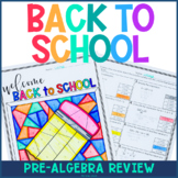 Back to School Math Review Coloring Activity