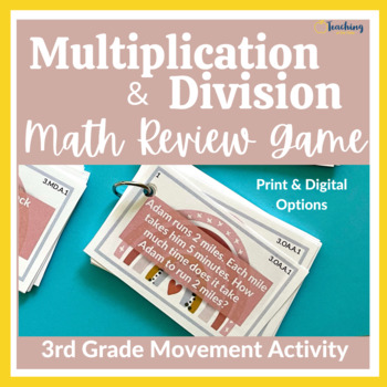 Preview of Movement Math Review Game Multiplication and Division Test Prep