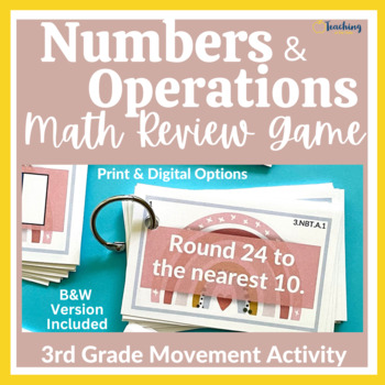 Preview of Movement NBT 3rd Grade Math Game Place Value Rounding and Multiples of Ten