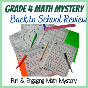 Preview of Back to School Math Review – Grade 4 – Math Mystery Game