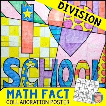 Preview of Math + Art Integration Activity | DIVISION Review Coloring Sheet Poster