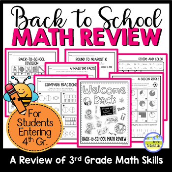 Preview of Back to School Math Review for New 4th Graders