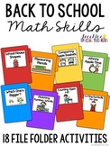 Back to School Math Skills File Folder Tasks (18 Tasks Included)