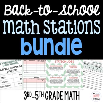 Preview of Back-to-School Math Stations Bundle