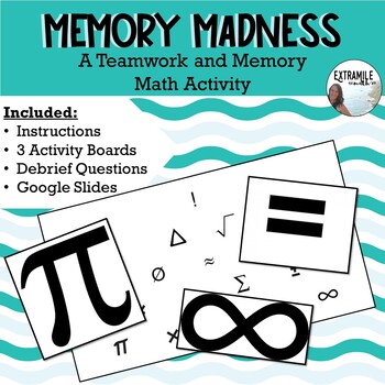 Preview of #backtoschool Back to School Math Teamwork Game "Memory Madness"