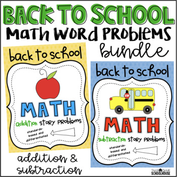 Preview of Back to School Math Word Problems Bundle