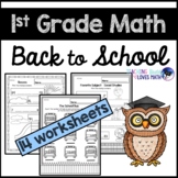Back to School Math Worksheets 1st Grade