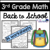Back to School Math Worksheets 3rd Grade