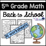 Back to School Math Worksheets 5th Grade