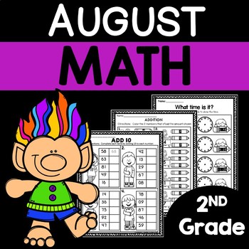 Preview of Back to School Math Worksheets August Early Fast Finisher Morning Work 2nd Grade