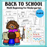 Kindergarten Summer Packet : Math Beginning of the Year Si