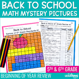 Back to School Math Review Activities Mystery Picture Work