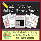 Back to School Math and Literacy Activities Bundle