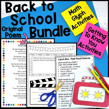 Preview of Back to School Math and Literacy Activities Bundle with Bonus