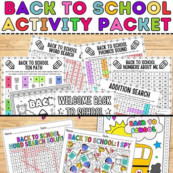 Back to School Math and Literacy Activity No Prep Packet BUNDLE | TPT