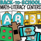 Back to School Math and Literacy Centers Kindergarten Cent