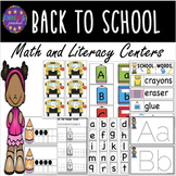 Back to School Math and Literacy Centers for Pre-K, Kindergarten