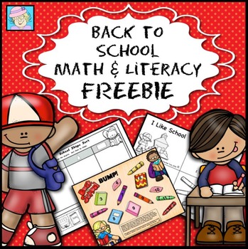 Preview of Back to School Math Activities Kindergarten 1st 2nd Grade & Literacy Activities