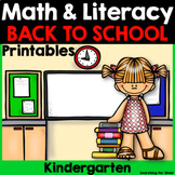 Back to School Math & Literacy Printables {Kindergarten}