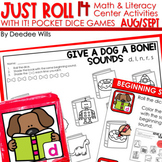 Back to School Math and Literacy Pocket Dice Centers for Aug/Sept