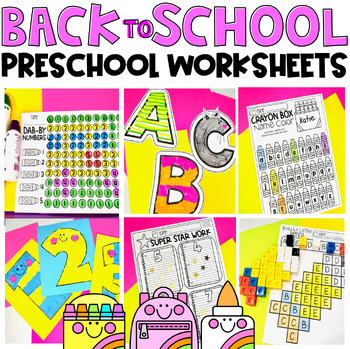 Back to School Math and Literacy Worksheets and Printables for Preschool