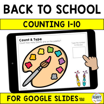 Preview of Back to School Math for Google Slides™ Counting 1-10