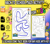 Back to School Maze Activity Book for Kids
