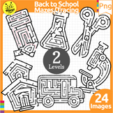 Back to School Mazes Clipart | School Supplies | Labyrinth