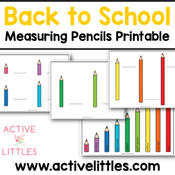 Preview of Back to School Measuring Pencils Preschool Printable