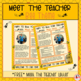 Back to School Meet The Teacher Letter- Bee Theme
