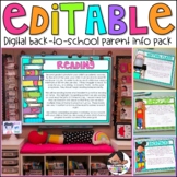 Back to School & Meet the Teacher Editable Digital Info Pa
