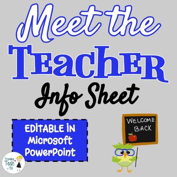 Preview of Back to School Meet the Teacher Info Sheet - Microsoft PowerPoint