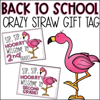 Back to School or Meet the Teacher Night Crazy Straw Gift Tags to