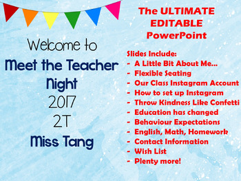 Preview of Back to School, Meet the Teacher, Open House PowerPoint COMPLETELY EDITABLE