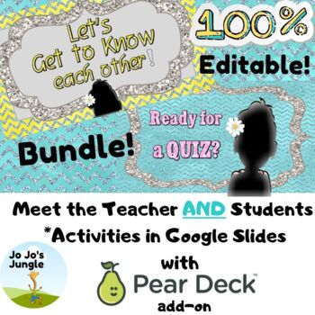 Preview of Back to School Meet the Teacher & Students Google Slides™ with Pear Deck BUNDLE