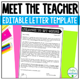 Welcome Letter Template | Meet the Teacher | Editable Back
