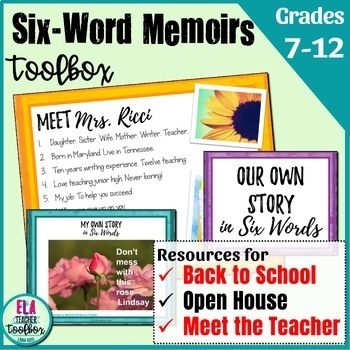 Preview of Back to School/Meet the Teacher Writing Activity: 6-Word Memoirs