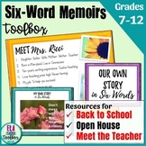 Back to School/Meet the Teacher Writing Activity: 6-Word Memoirs