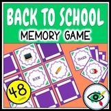 Back to School Memory Game printable
