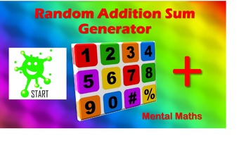 Preview of New school year. Mental Math Random Sum Generators