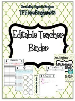 Preview of Back to School Middle & High School Teacher Binder - Editable