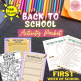 Back to School Middle School Activities | First Week of School