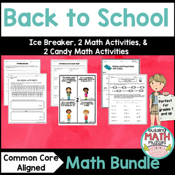 Preview of Back to School Middle School Math Activities Bundle